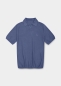 Preview: Poloshirt "Edelweiß Strick" - blaugrau